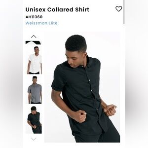 Weissman Elite Unisex Collared Shirt Black AH11360